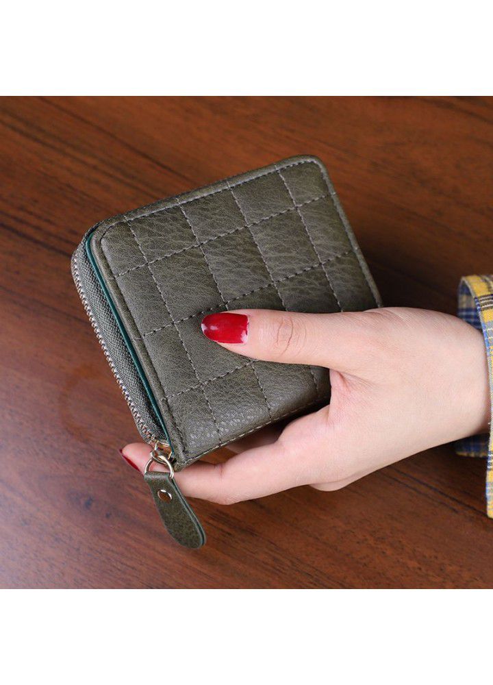  new women's wallet short Korean version hand bag zipper women's change bag card bag women Pu foreign trade customization 