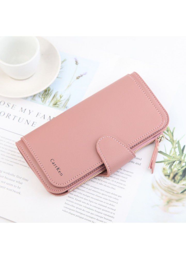 Women's wallet long fashion zipper card bag multi function purse 30% zero wallet versatile mobile phone bag wholesale 