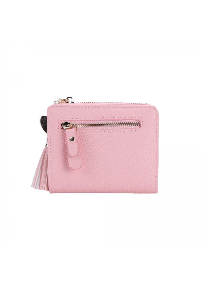 2018 new women's wallet Korean version small fresh tassel zipper wallet wallet wallet 