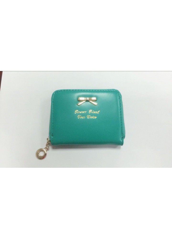  new Korean women's wallet short bow handbag women zipper zero wallet Mini cross border card bag 