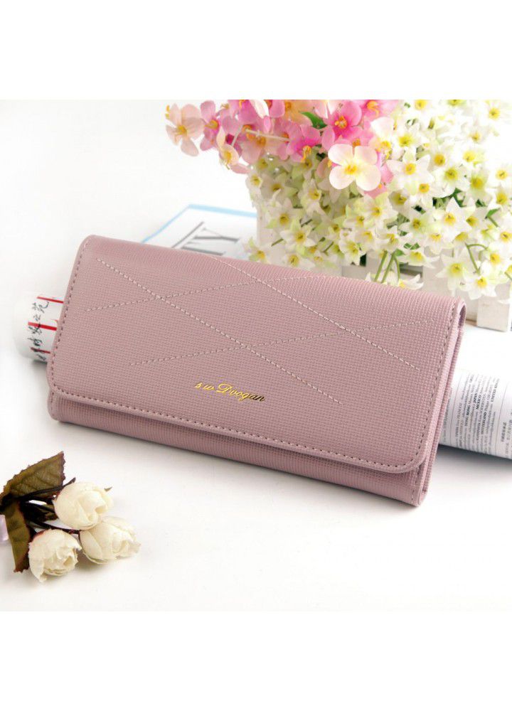  new women's wallet long stone zipper bag bright leather Korean fashion simple hand bag one hair substitute 