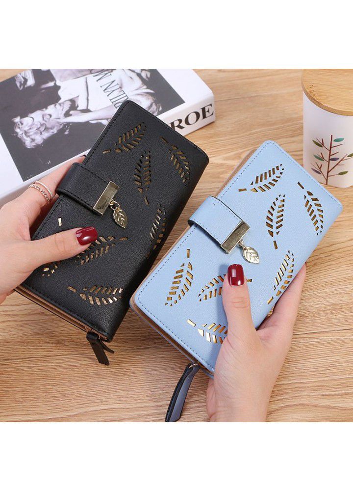  new Korean version hollow tree leaf lady's Long Wallet summer wallet hand bag mobile phone bag card bag girl 