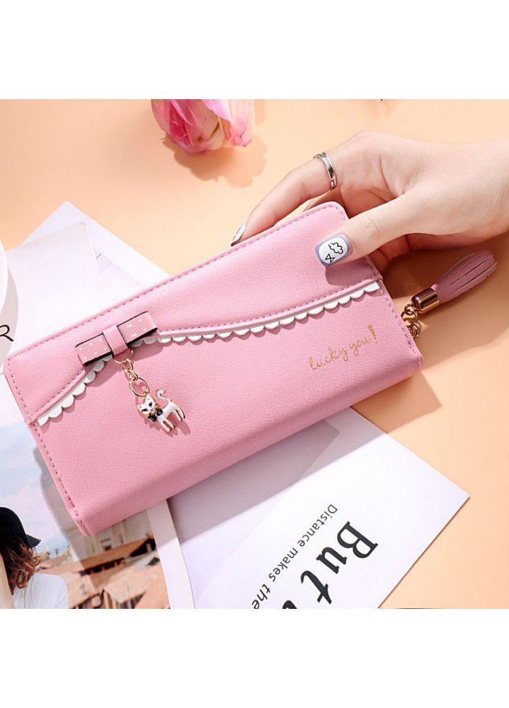  new popular women's Long Wallet small wallet women's wallet cute animal letter Pu Korean manufacturer 
