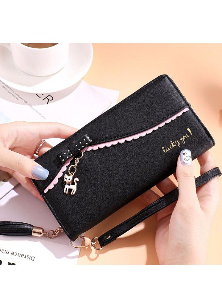  new popular women's Long Wallet small wallet women's wallet cute animal letter Pu Korean manufacturer 