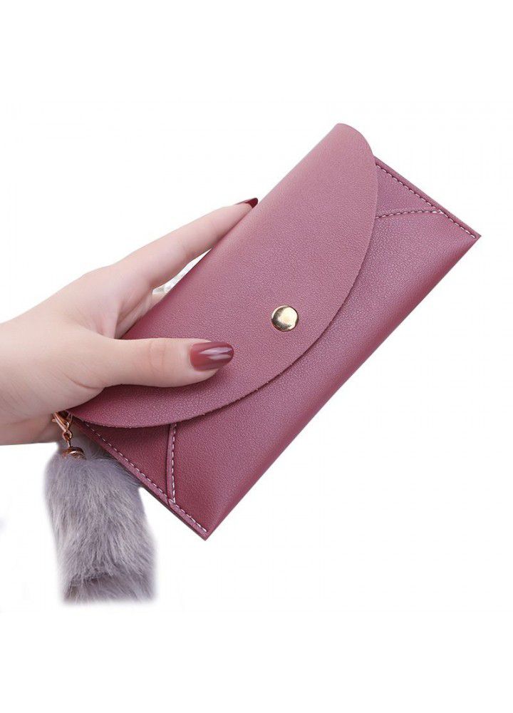 2020 popular lady's purse sweet lady's hand bag clasp tassel zero purse long card bag customization 