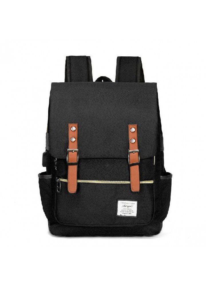 Custom logo new Korean USB charging multi-function backpack leisure backpack college style student schoolbag 