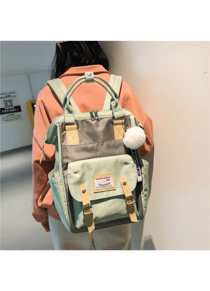 Ins super fire  large capacity backpack female Korean version college style high school student's all-around chic schoolbag female 