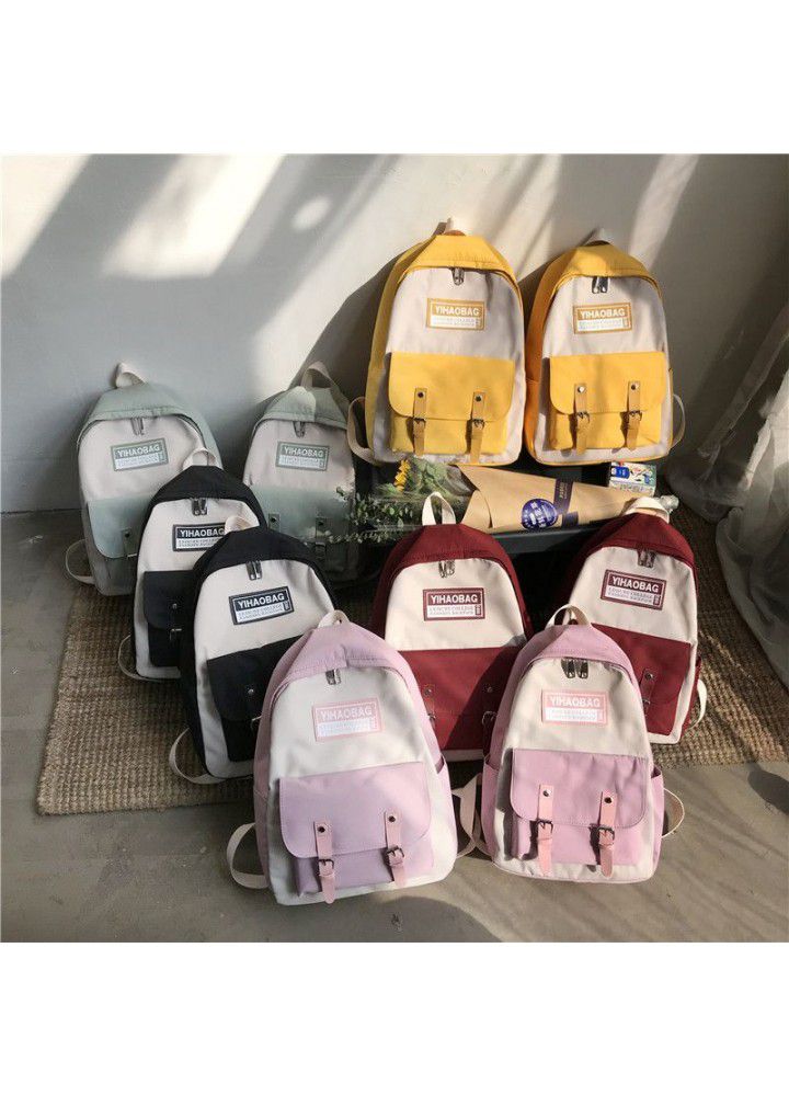 Ins schoolbag Korean version of the original Suzuki wind ulzzang backpack female high school students, Sen Department's versatile Canvas Backpack trend 