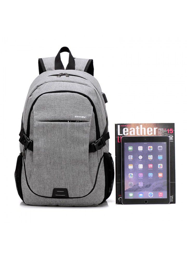 Cross border Korean multi-functional USB charging backpack college student bag leisure backpack computer bag wholesale 