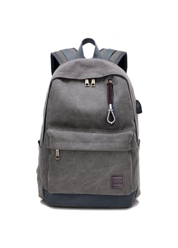 Cross border new backpack men's Leisure Canvas travel trend fashion backpack high school student bag 