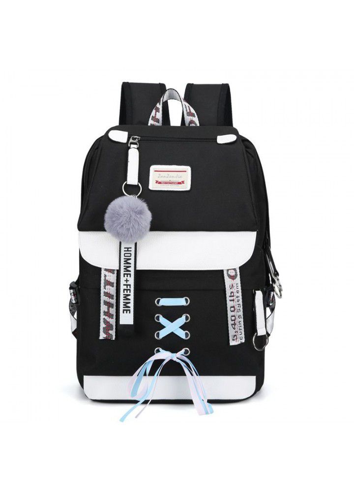 Cross border foreign trade new student bag USB charging backpack Korean double shoulder bag trend manufacturer direct sales customization 