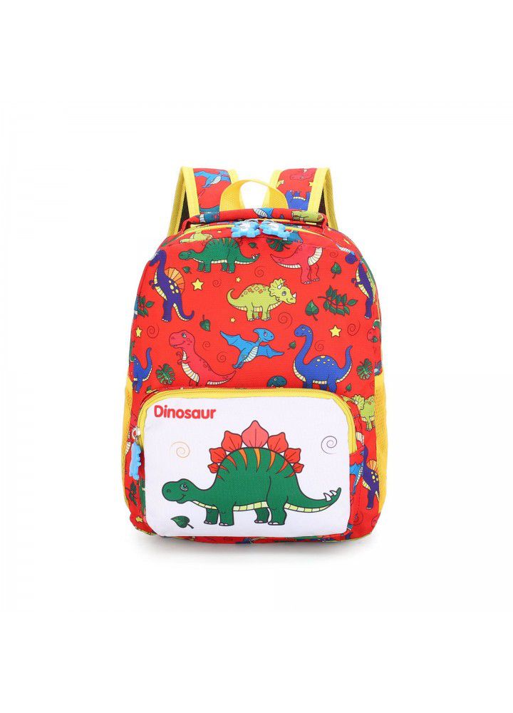 New kindergarten cartoon anti lost schoolbag dinosaur nylon printed children's backpack 