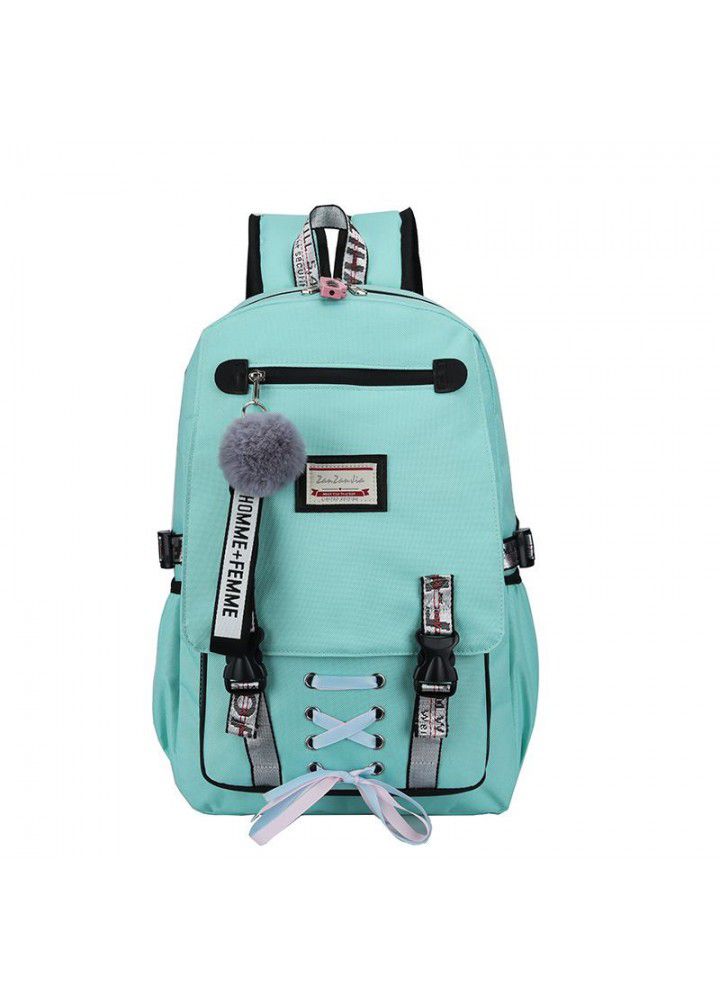 Cross border fashion sports leisure backpack for male and female middle school students schoolbag USB charging anti theft backpack can be customized 