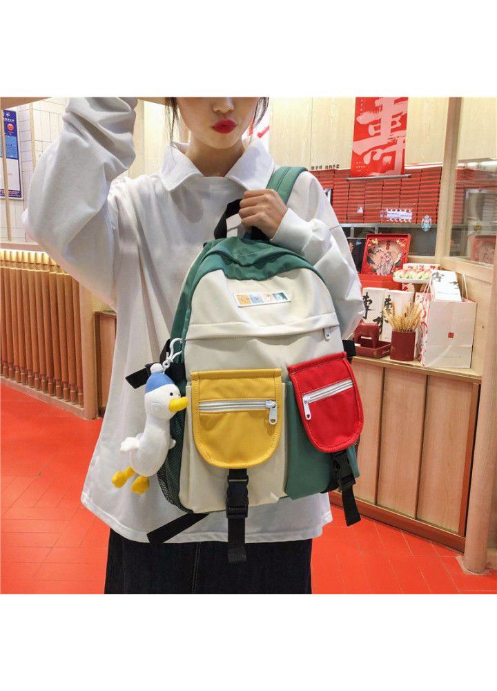 College style, literature and art, color matching, original residence student's schoolbag, Korean version, leisure, all-around, schoolbag, backpack for college and middle school students 