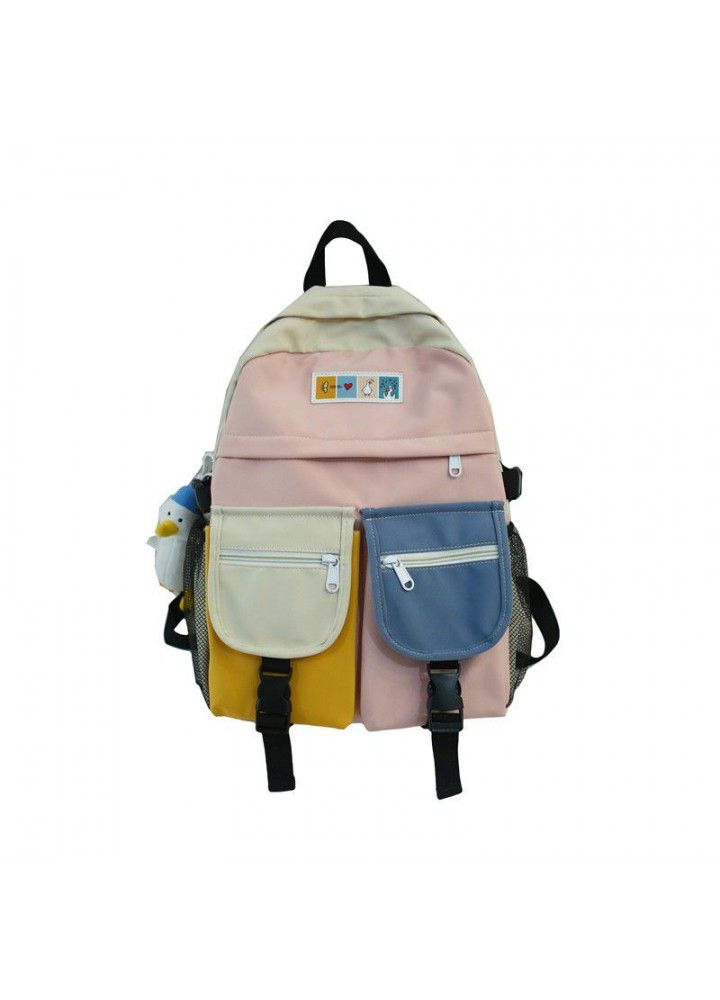 College style, literature and art, color matching, original residence student's schoolbag, Korean version, leisure, all-around, schoolbag, backpack for college and middle school students 