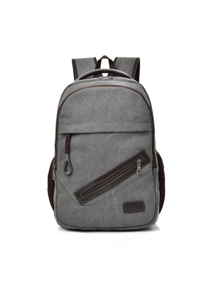 Fashion men's bag college style Canvas Backpack leisure computer Travel Backpack retro men's and women's general student bag 