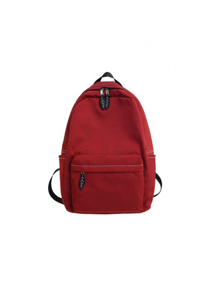 Classic backpack  new college style nylon water repellent heavy capacity solid color student schoolbag 