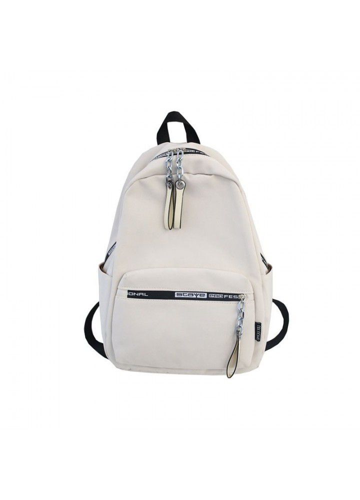  new style college style Nylon Backpack simple fashion solid color schoolbag for male and female students can be customized 