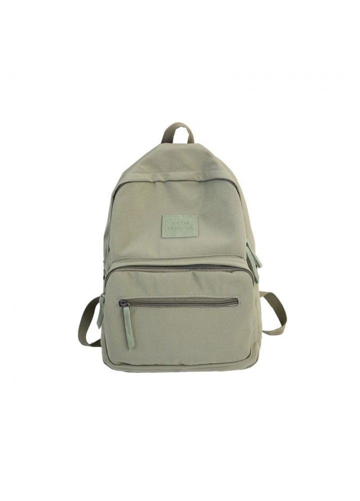 Schoolbag backpack  new classic college style nylon cloth solid color large capacity student bag 