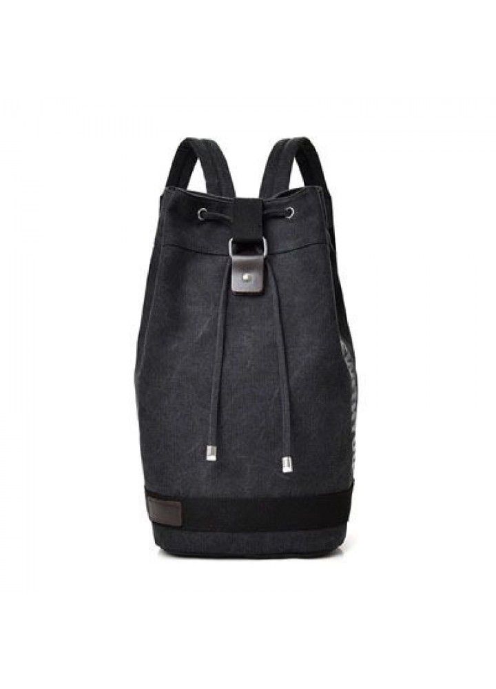 Fashionable canvas sports backpack bucket bag travel computer backpack men's bag leisure travel schoolbag for men and women 