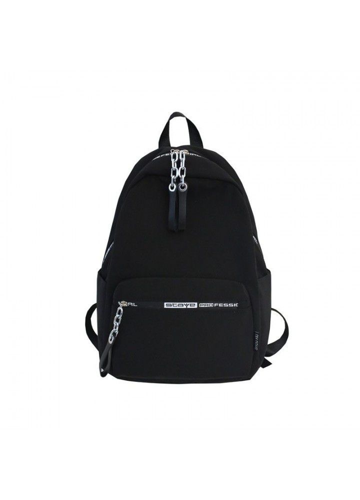  new style college style Nylon Backpack simple fashion solid color schoolbag for male and female students can be customized 