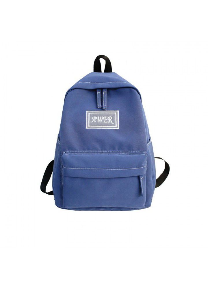 Double shoulder schoolbag  new classic college style solid color large capacity student bag backpack 