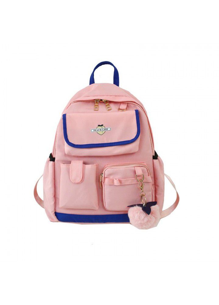 Cross border new ins nylon couple backpack high school schoolbag trend large capacity outdoor backpack computer bag 