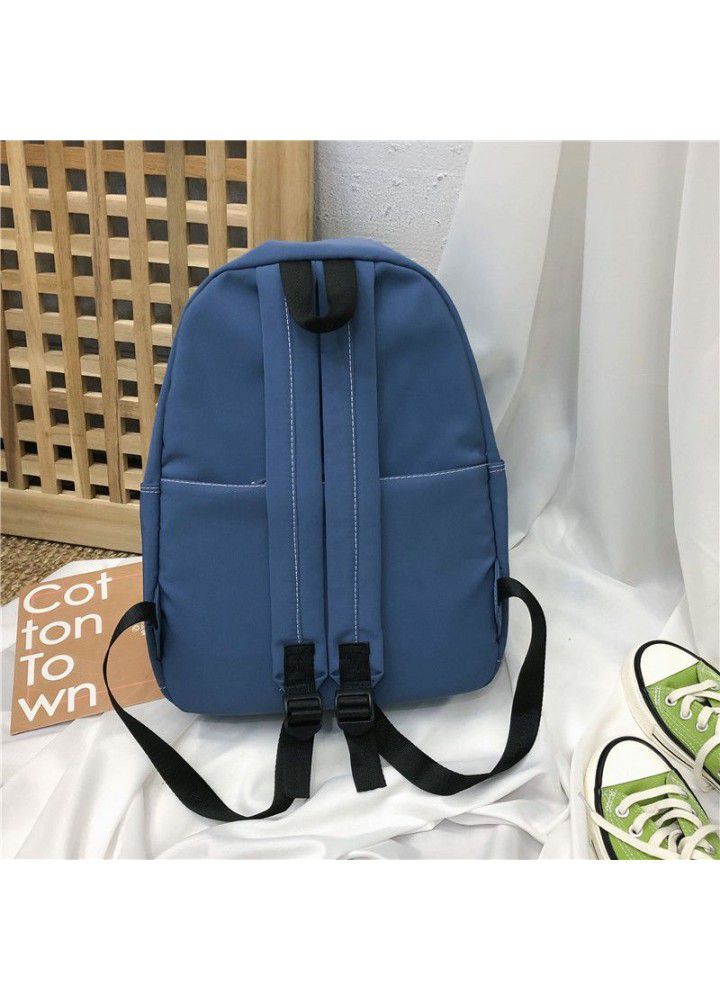 Double shoulder schoolbag  new classic college style solid color large capacity student bag backpack 