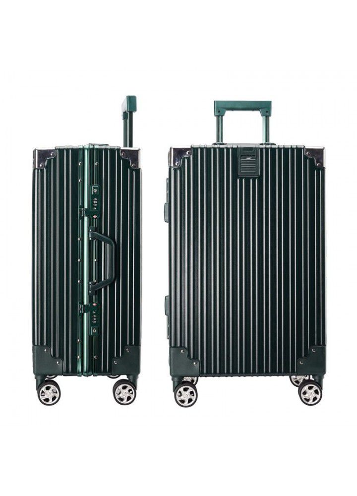 Right angle frosted anti scratch aluminum frame trolley case 20 suitcase 24 luggage case 28 inch password box universal wheel shipping case 