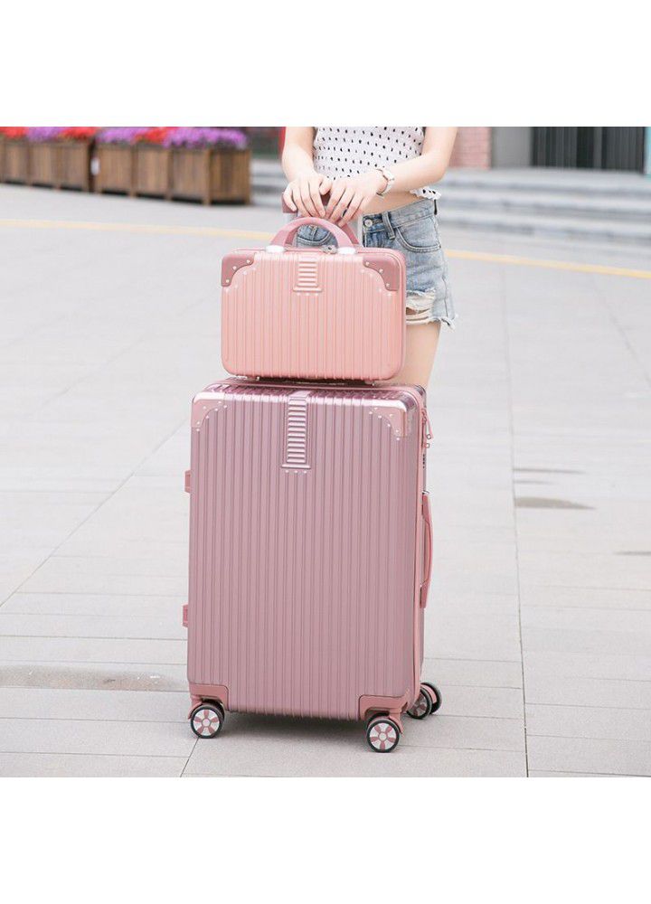 Luggage net red Trolley Case female aluminum frame travel case universal wheel male ins password box 20 inch 24 leather box 28 