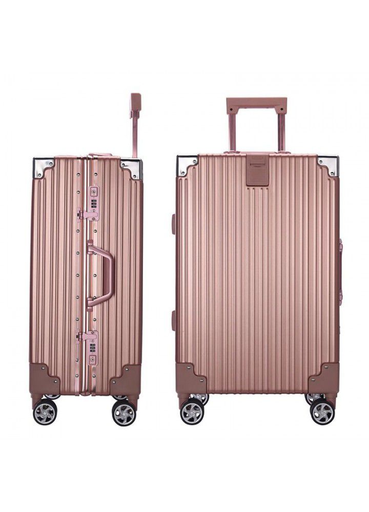 Right angle frosted anti scratch aluminum frame trolley case 20 suitcase 24 luggage case 28 inch password box universal wheel shipping case 