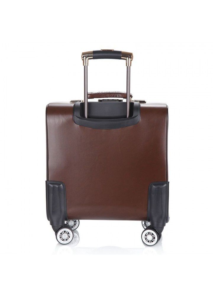 18 inch business Trolley Case universal wheel men's suitcase soft case password case case women's boarding case leather case 