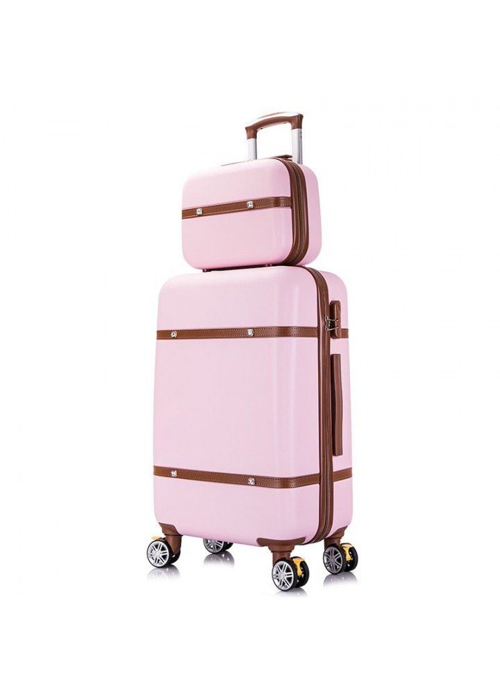 Mother and son suitcase, women's 20 inch Korean Vintage suitcase, mini cute personality, little fresh student trolley box, 24 