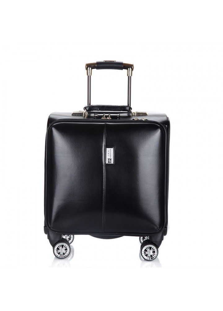 18 inch business Trolley Case universal wheel men's suitcase soft case password case case women's boarding case leather case 
