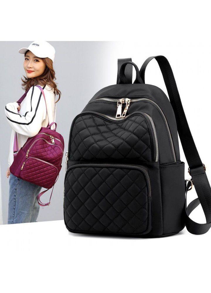 Manufacturers wholesale women's fashion leisure nylon bag light lady backpack trend college students schoolbag Backpack 