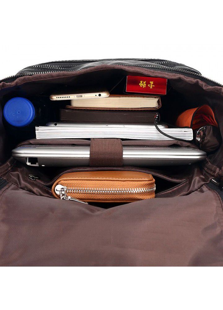  Korean backpack men's bag fashion computer bag sports travel backpack Leather Backpack 