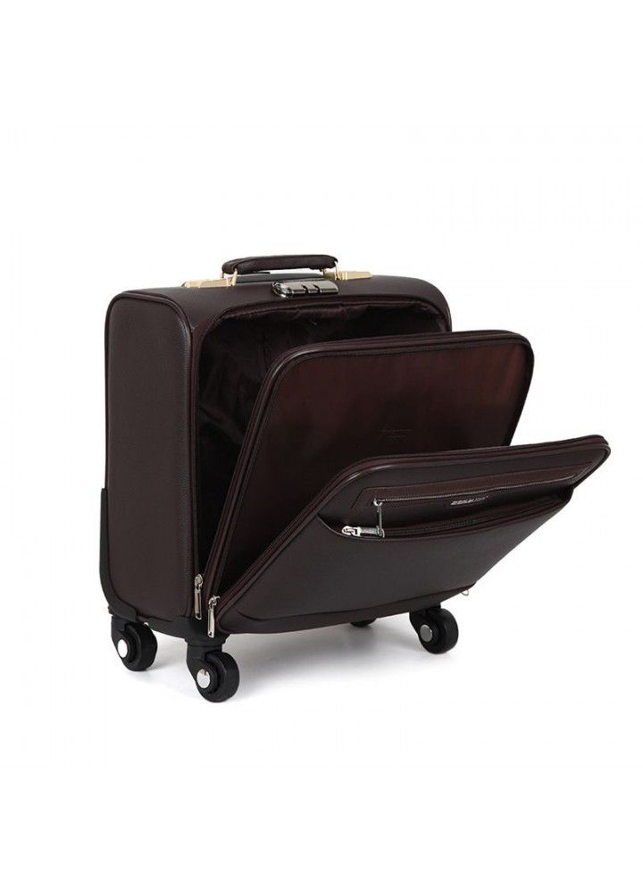 New Pu business boarding Mini student suitcase 18 inch universal wheel trolley case small fresh suitcase wholesale 