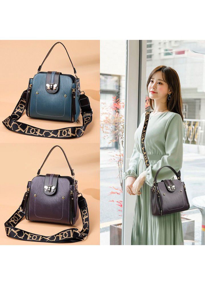 European and American fashion leather women's bag head layer cow leather Single Shoulder Messenger Bag women's large capacity women's handbag support customization 