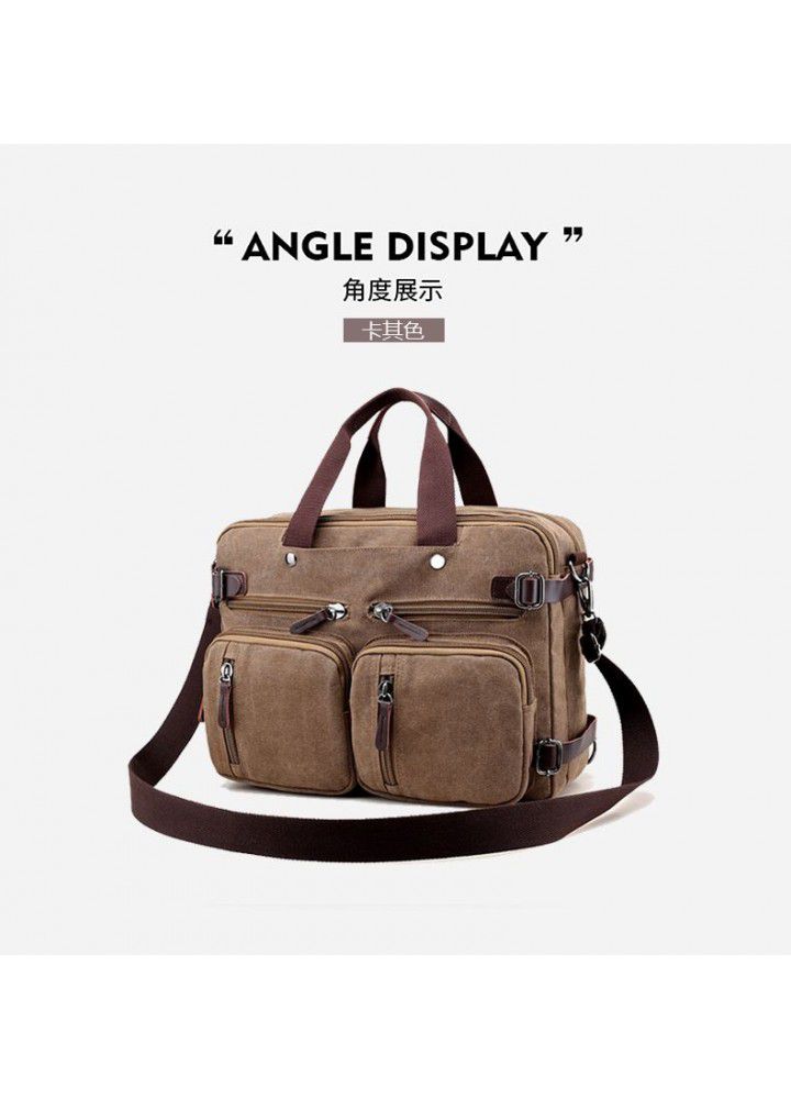 Cross border source Leisure Canvas Shoulder Bag business three purpose computer bag travel large capacity backpack small 