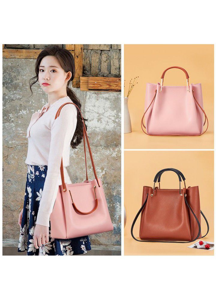 2019 women's bag new leisure bucket bag Korean fashion handbag women's large capacity shoulder bag versatile trend 
