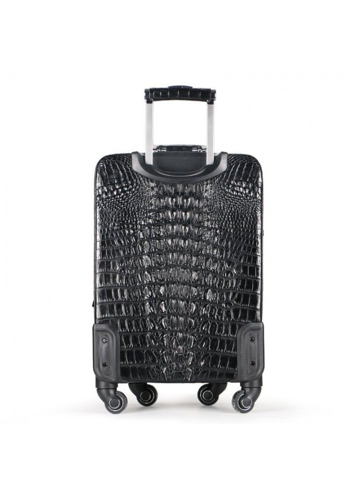 Men's crocodile leather Trolley Case universal wheel multi-functional leather luggage custom wholesale business leisure travel case