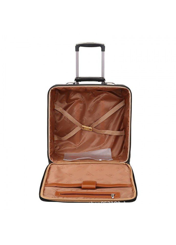 Wholesale business boarding Trolley Case men's business trip suitcase retro pu16 inch boarding case custom logo