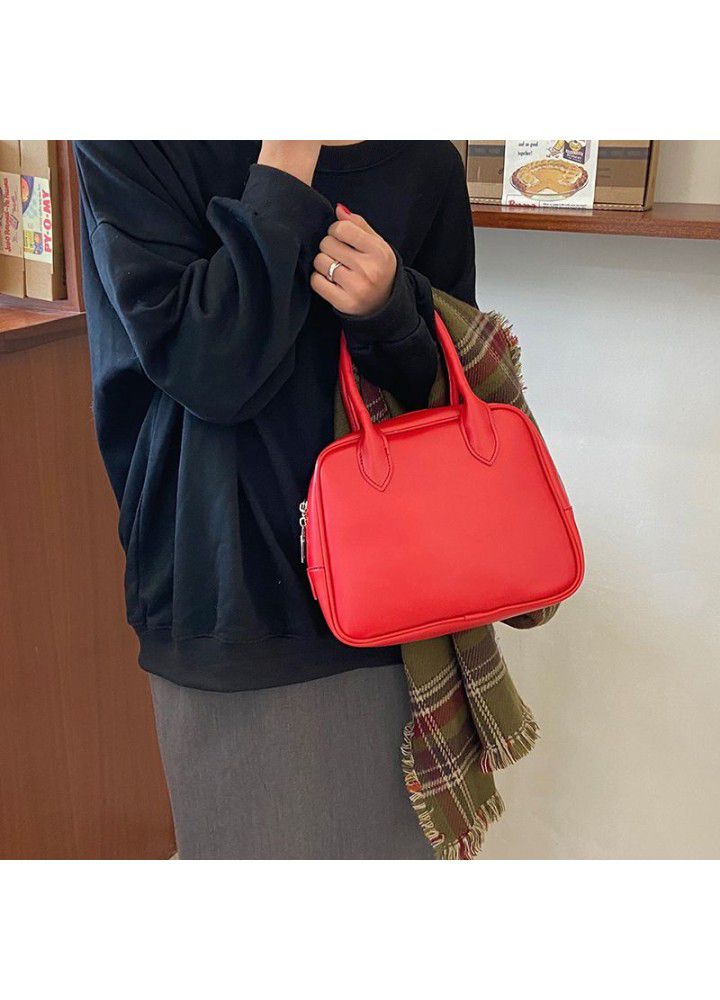 Ins Korean version new  bag women's bag fashion women's single shoulder bag slant cross bag retro hand Tote Bag Fashion 