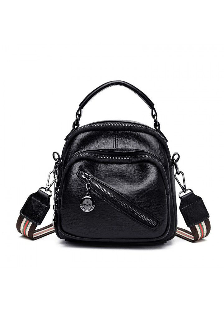 European and American style double shoulder bag women's  new multi-functional women's single shoulder bag with soft leather three-way Backpack 