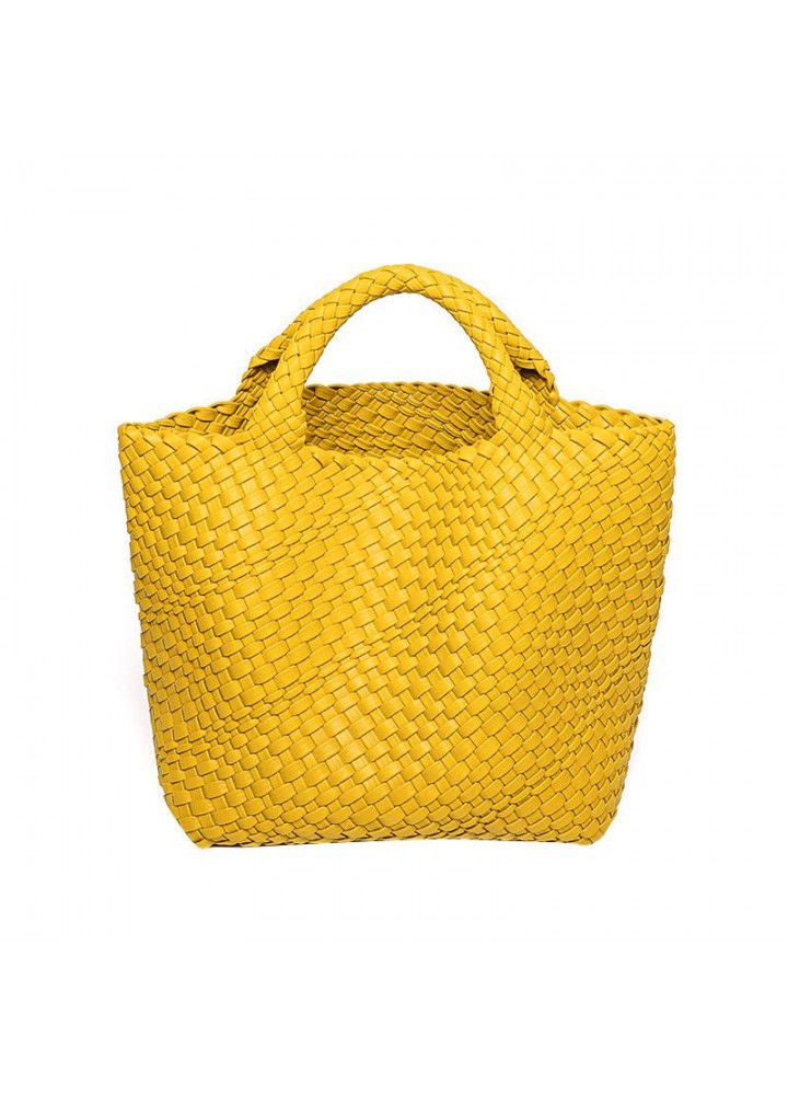 Hand woven Tote women's bag  new fashion bag leisure large capacity woven shoulder bag handle mother bag 