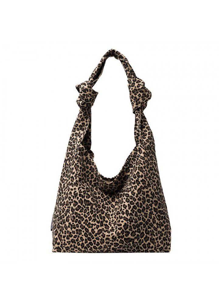 Personalized vegetable bag children's bag  new fashion student large capacity shoulder bag net red leopard Tote Bag 
