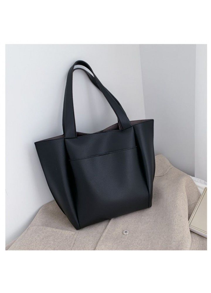 Large capacity soft leather bag women's new Korean one shoulder bag in summer  