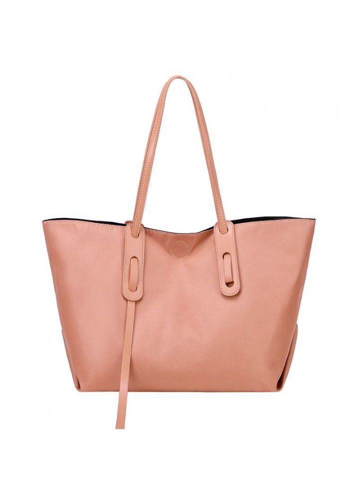 Nylon large capacity Tote Bag single shoulder portable bag  new women's bag simple pink leisure shopping bag fashion 