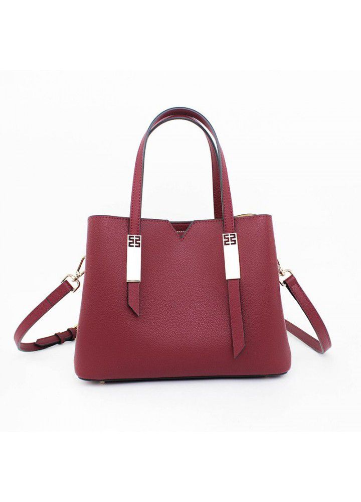  new women's Leather One Shoulder Messenger Handbag cross border fashion bag cowhide Tote Handbag 