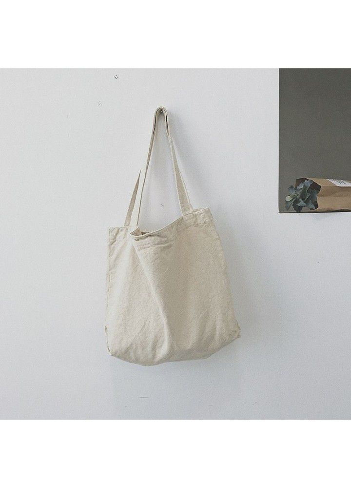 Simple and versatile Korean shopping bag, super capacity, super fire, lazy wind, one shoulder, Japanese literature and art canvas bag 